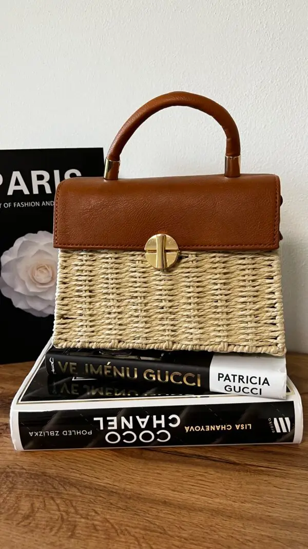 Bohemian box beige handbag