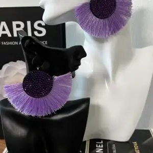 Purple Fan Earrings