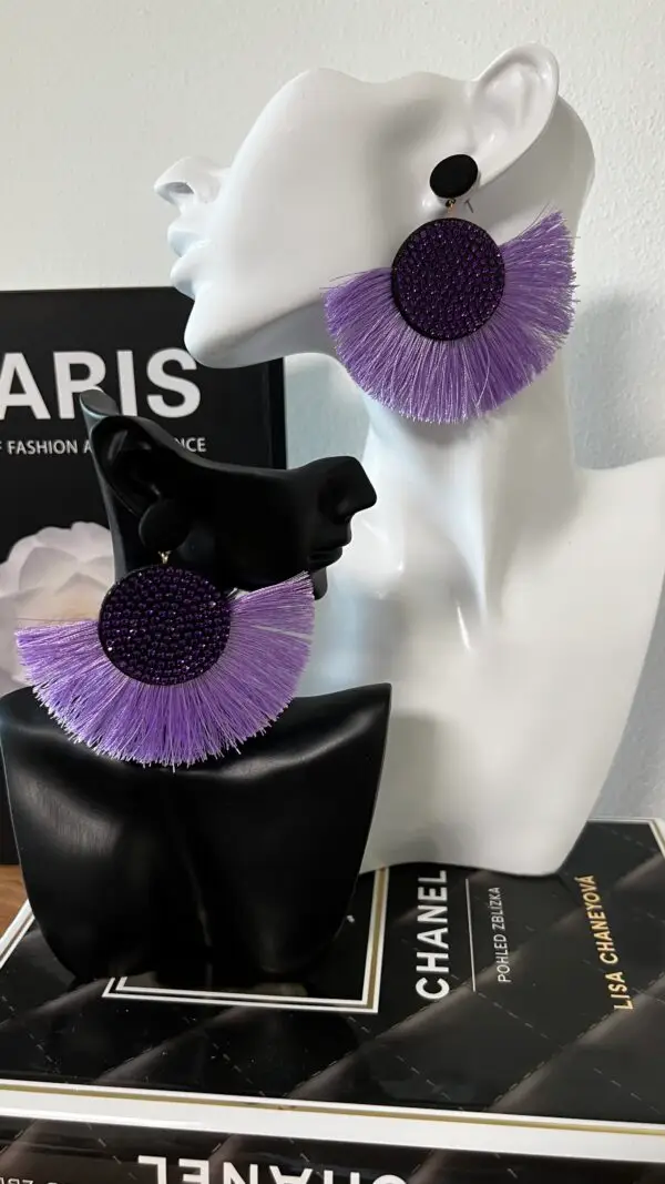 Purple Fan Earrings