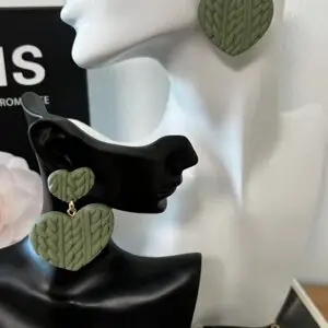 Green Heart Earrings