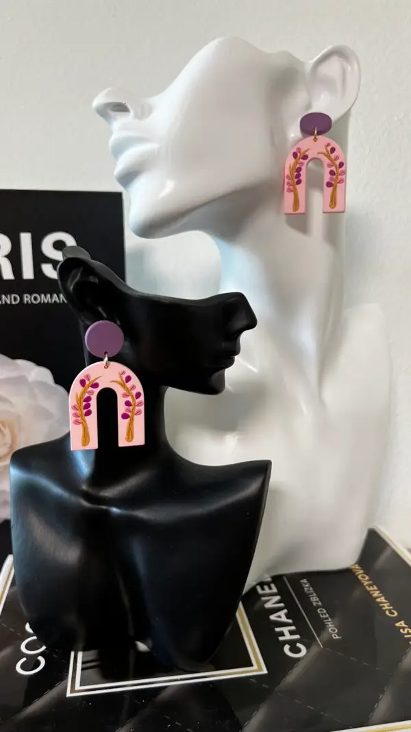 Pink Horseshoe Earrings