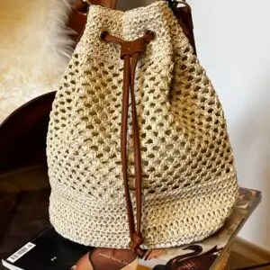 Beige beach bag