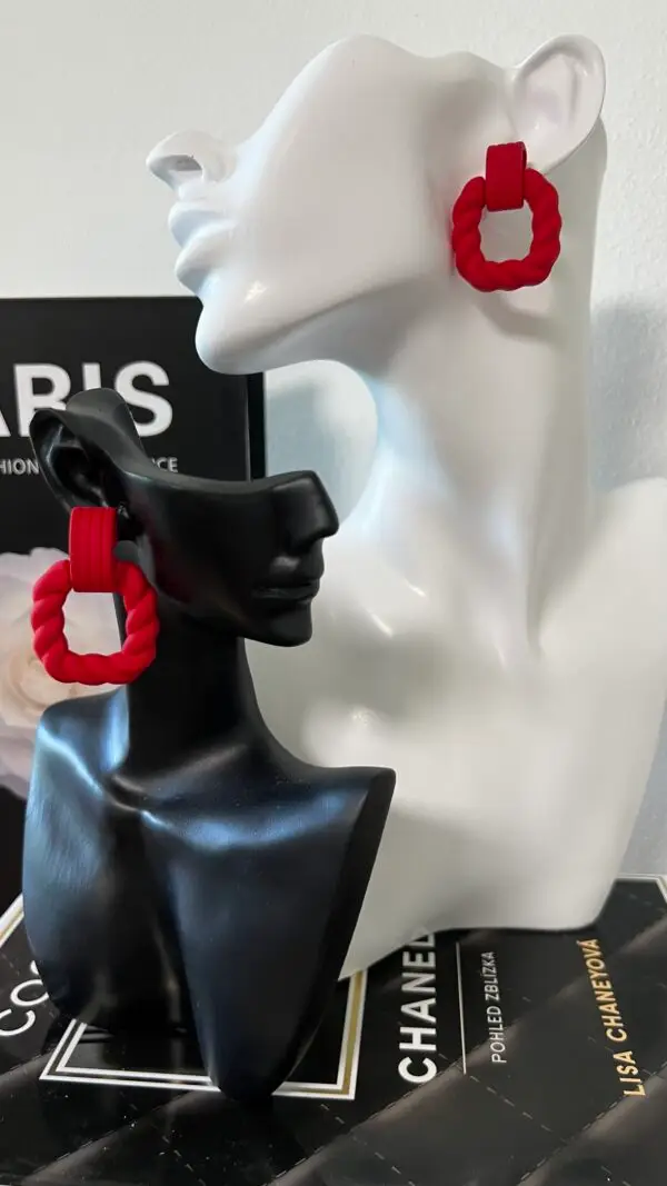 Red bold earrings